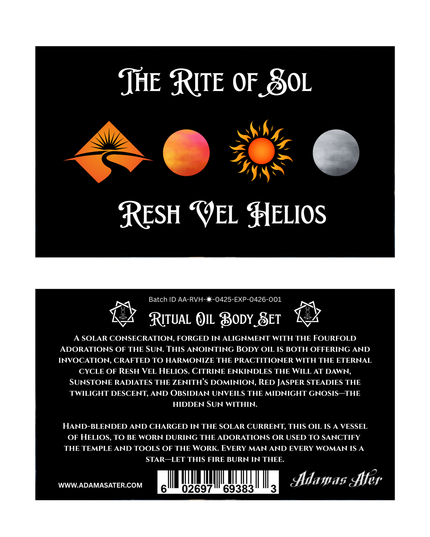The Rite of Sol: Resh vel Helios Body Oil Collection: Set of 4